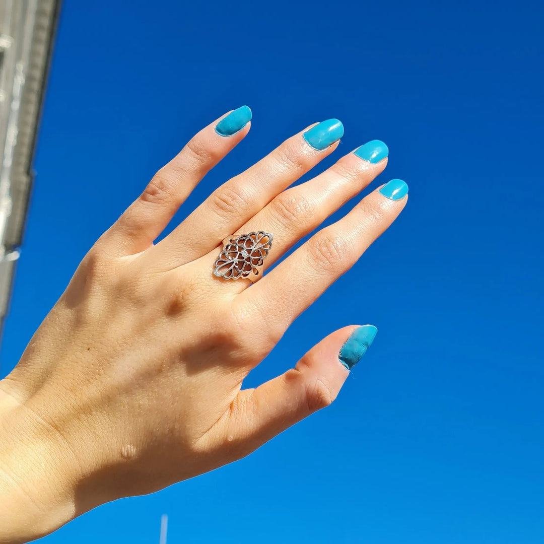 Fingerring, marokkansk, forgyldt og sterlingsølv Beadhouse of Copenhagen