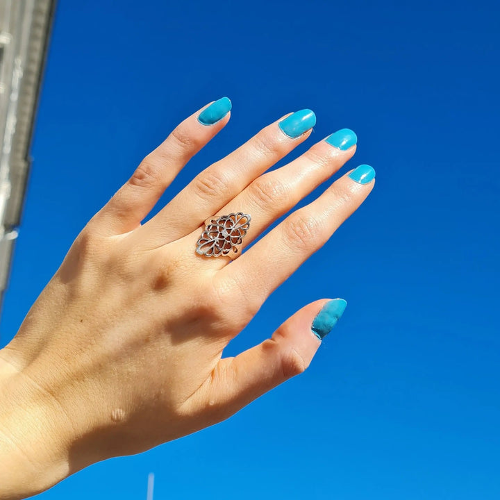 Fingerring, marokkansk, forgyldt og sterlingsølv Beadhouse of Copenhagen