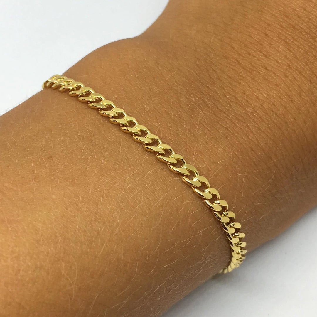 Find Armbånd, panser facet kæde, forgyldt sterlingsølv, 16-19 cm/3,6 mm hos Beadhouse of Copenhagen i dag, med en altid hurtig levering!