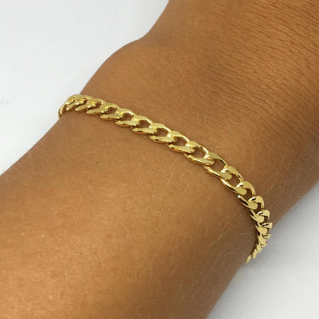 Find Armbånd, panser facet kæde, forgyldt sterlingsølv,  16-19 cm/4,5 mm hos Beadhouse of Copenhagen i dag, med en altid hurtig levering!