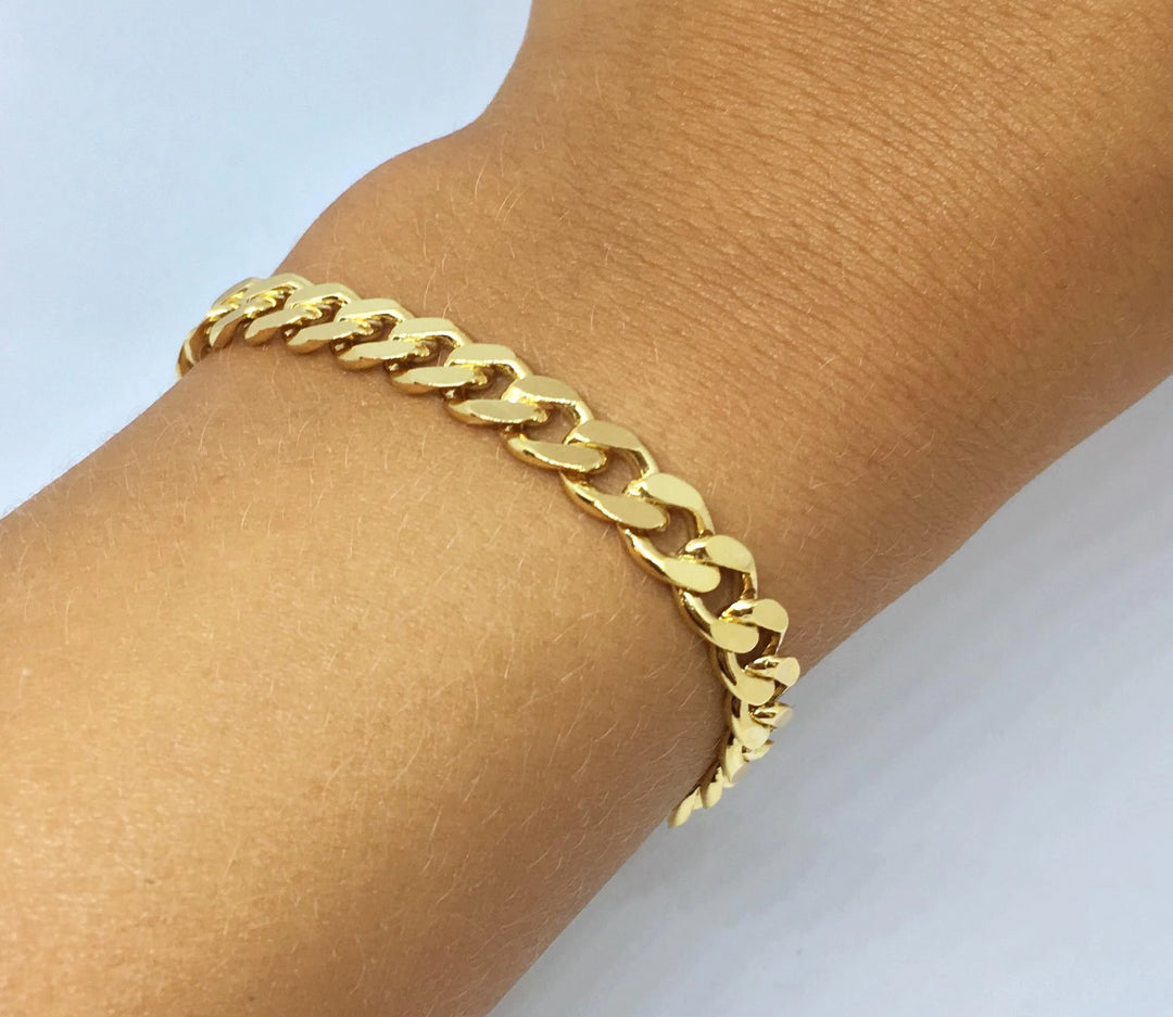 Find Armbånd, chunky panser facet kæde, forgyldt sterlingsølv, 17-21 cm/6,6 mm hos Beadhouse of Copenhagen i dag, med en altid hurtig levering!
