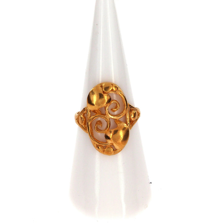 Fingerring, skønvirke snirkler, sterlingsølv og forgyldt sterlingsølv Beadhouse of Copenhagen