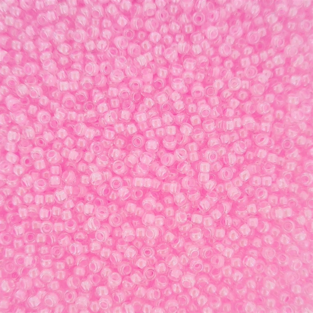 Lyserøde glasperler, preciosa, colour lined pink crystal sfinx Preciosa