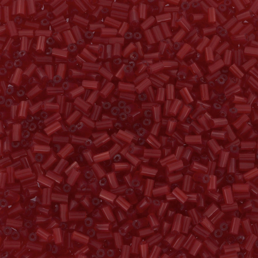 Røde glasperler, preciosa cut bugles, translucent red-brown, 3,5 mm Preciosa BOC