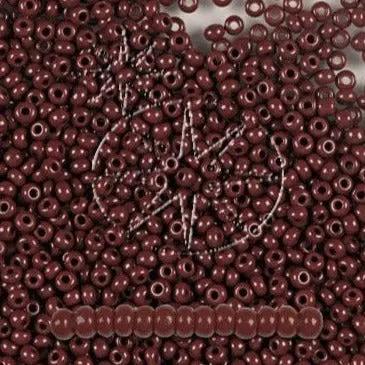 Røde glasperler, preciosa, opaque red brown coral, storkøb Preciosa