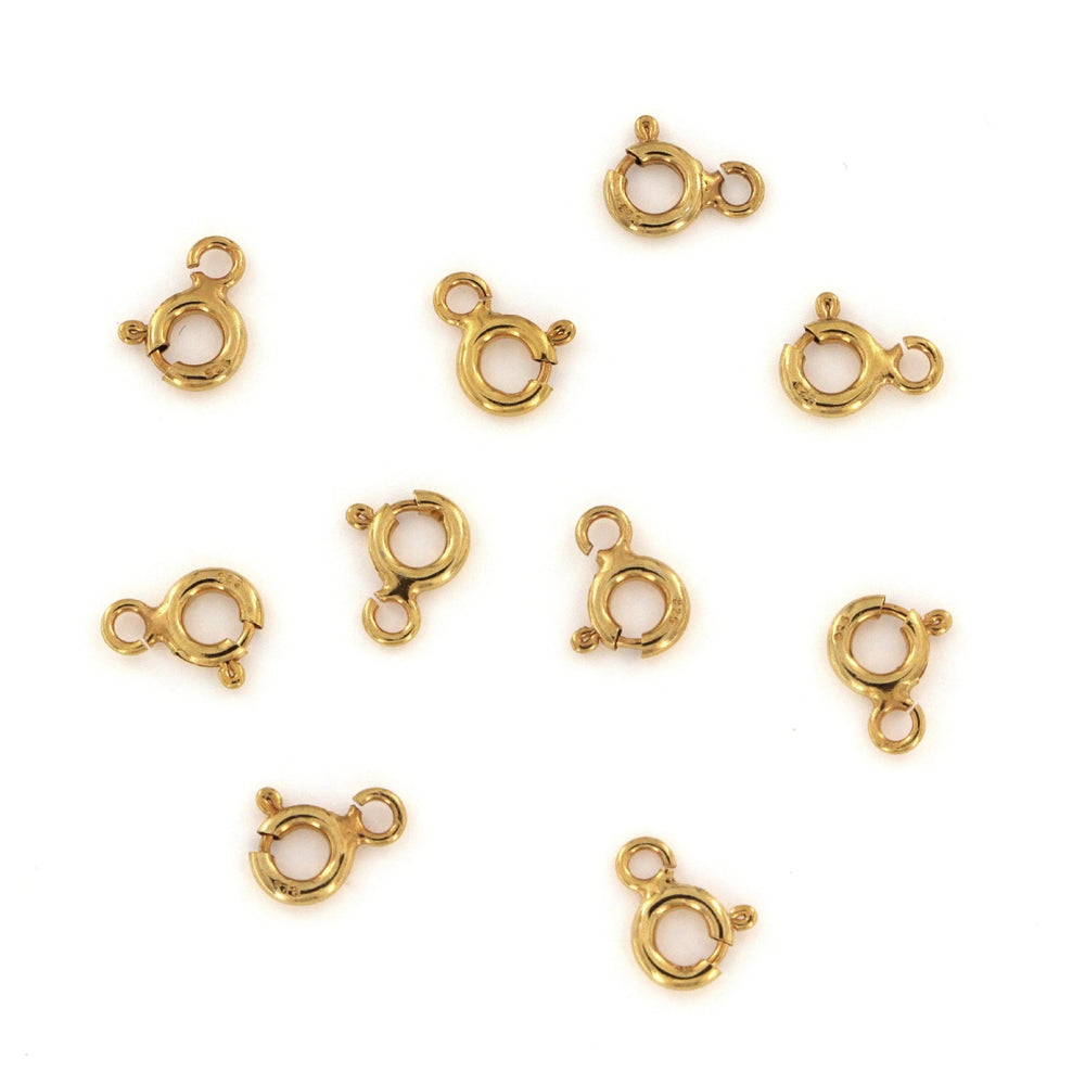 Fjederlås, forgyldt sterlingsølv  5,0 mm. Silveks