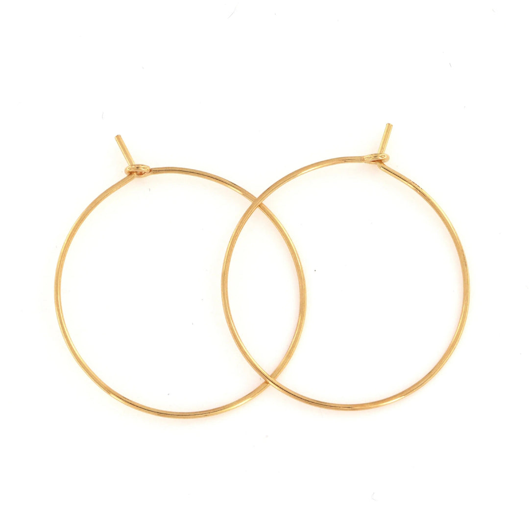 Monterings creoler i sterlingsølv forgyldt, 30 mm 0,8 mm Silveks