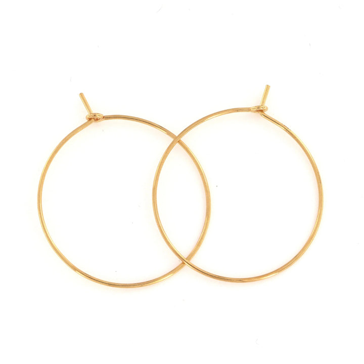 Monterings creoler i sterlingsølv forgyldt, 30 mm 0,8 mm Silveks