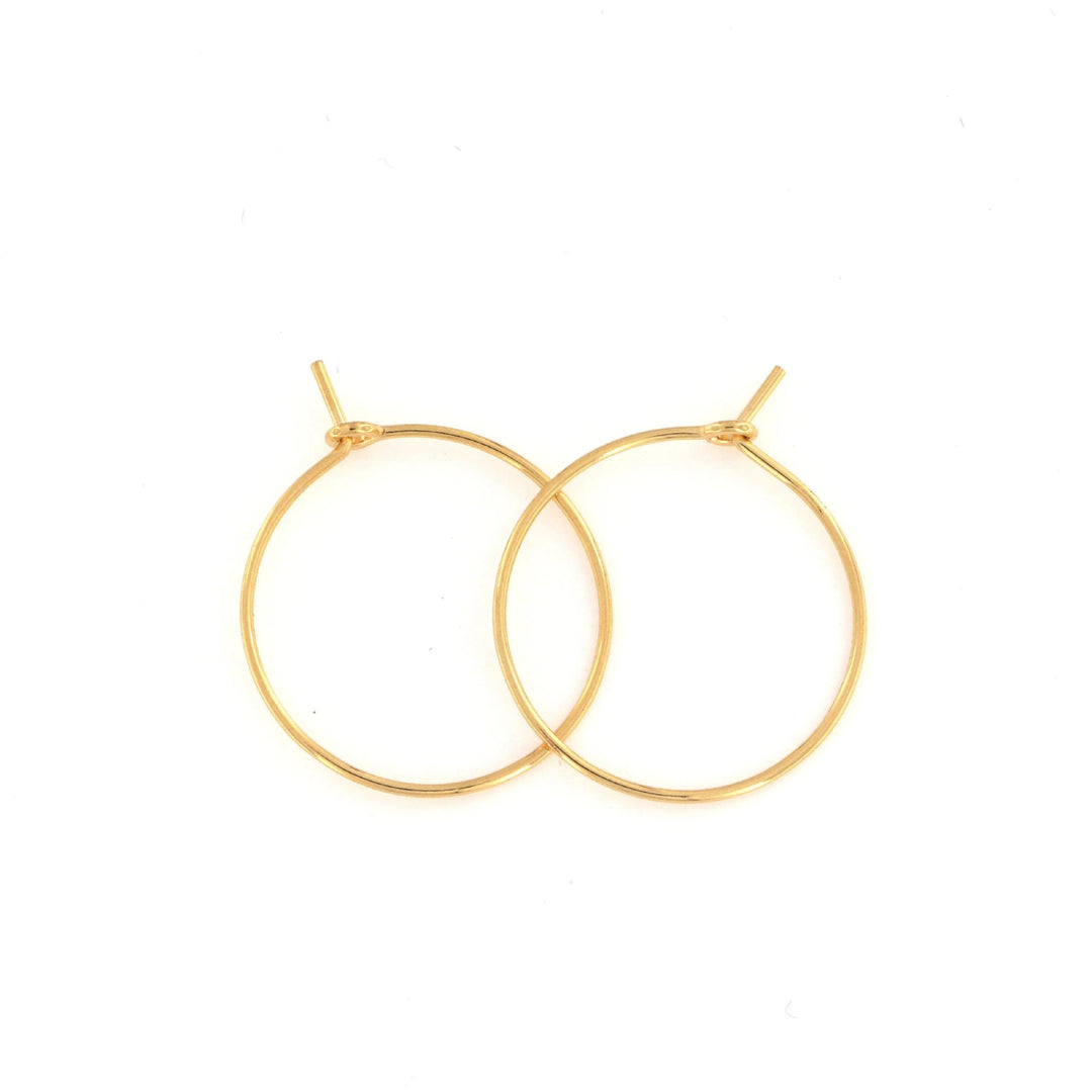 Monterings creoler i sterlingsølv forgyldt, 22 mm 0,8 mm Silveks