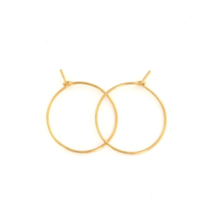 Monterings creoler i sterlingsølv forgyldt, 22 mm 0,8 mm Silveks