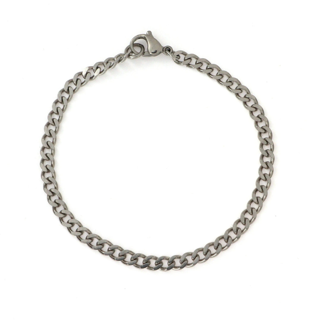 Armbånd, panser facet kæde, stål, 18-22 cm/4,5 mm BLT