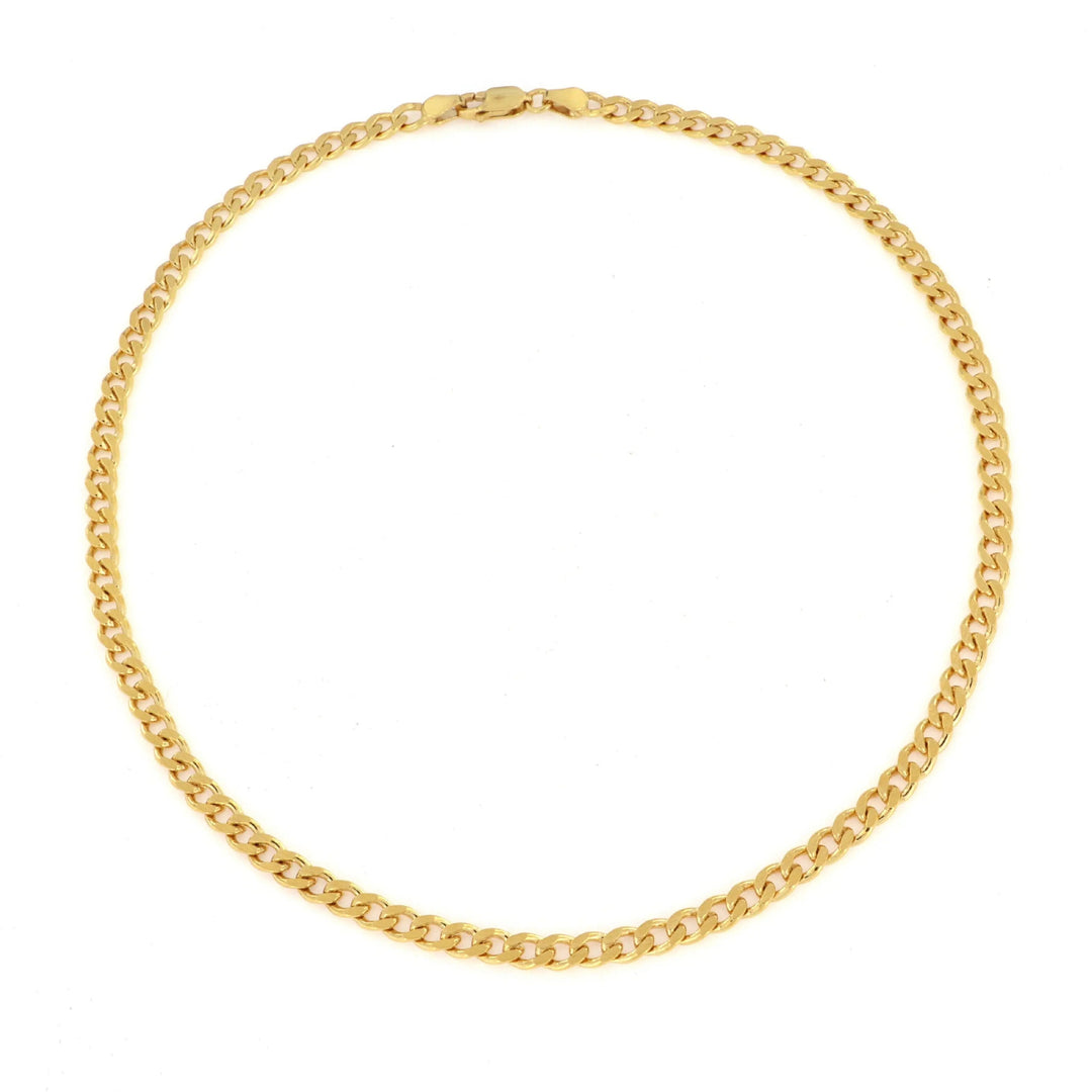 Halskæde, panser facet kæde, forgyldt og sterlingsølv, 1,8mm x 40-55cm Spain