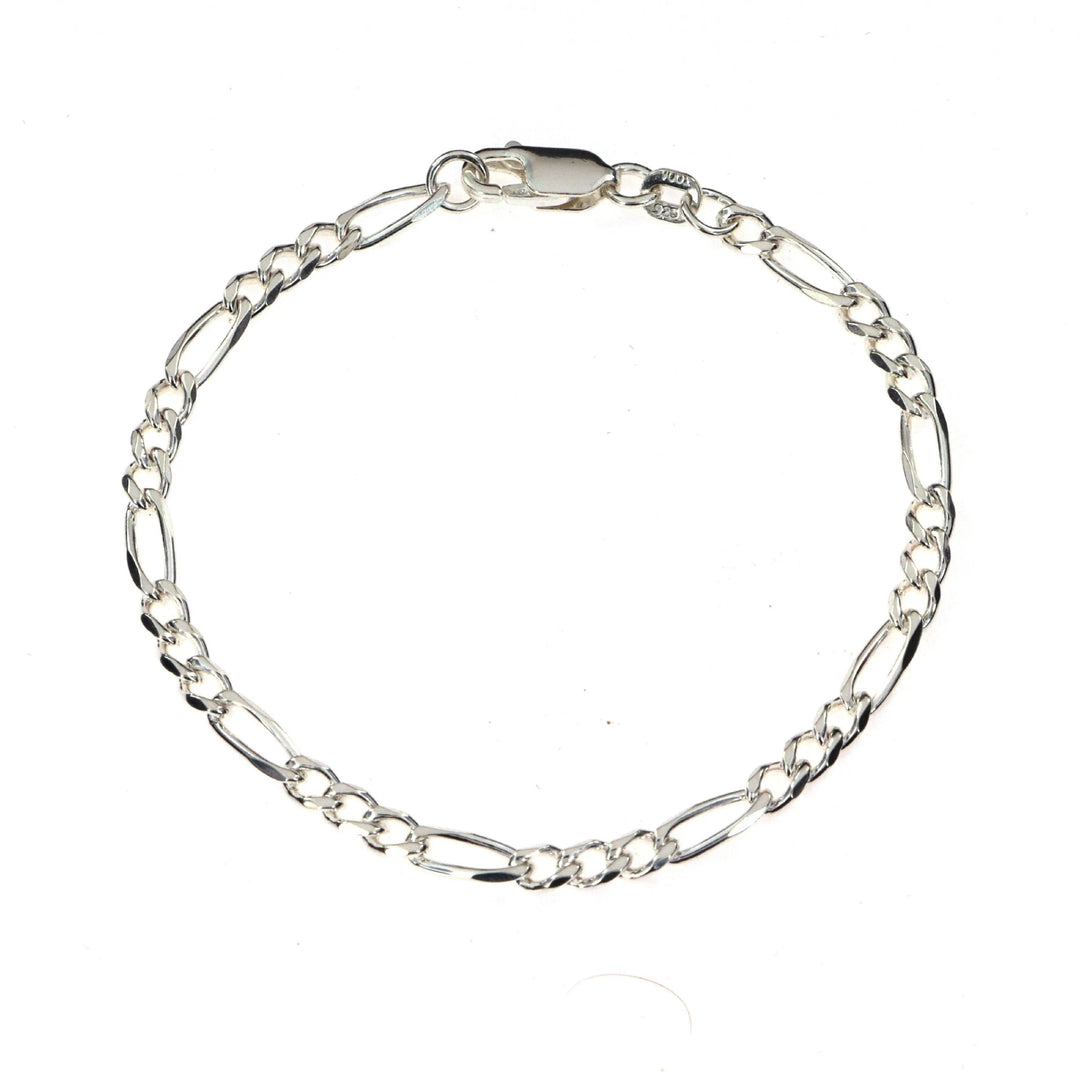 Armbånd, figaro kæde, sterlingsølv, 16-20 cm/3,5 mm Spain