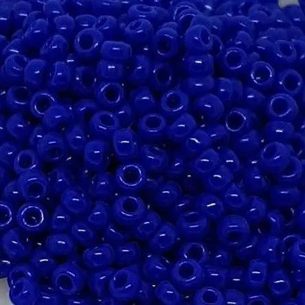 Blå glasperler, miyuki rocailles seed beads, opaque cobalt Krea