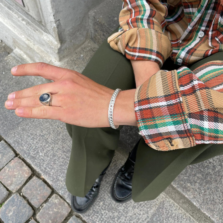 Armbånd, ekstra chunky tæt cuban, sterlingsølv, 17-21 cm/8 mms OK Silver