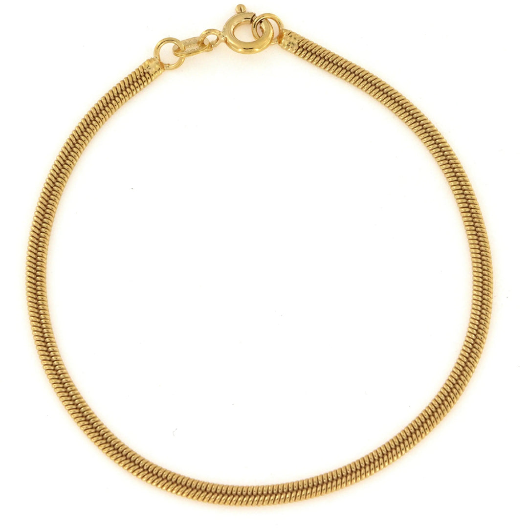 Armbånd, dobbelt snake, mat, forgyldt og sterlingsølv, 16-19 cm/2,4 mm Spain