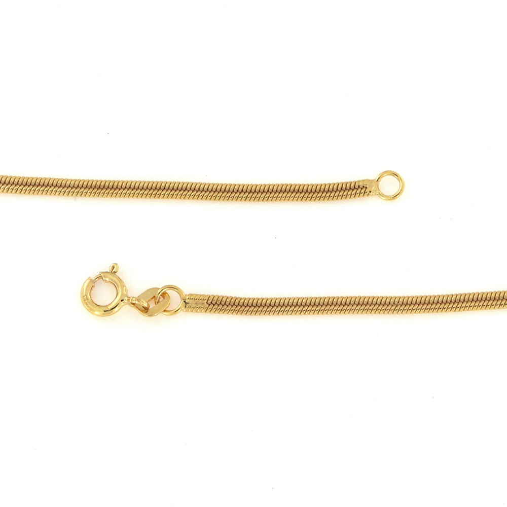 Halskæde, dobbelt snake mat, forgyldt sterlingsølv, 40-50 cm/2,4 mm Spain