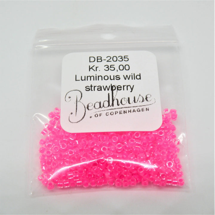 Pink glasperler, miyuki delica beads, luminous wild strawberry Krea