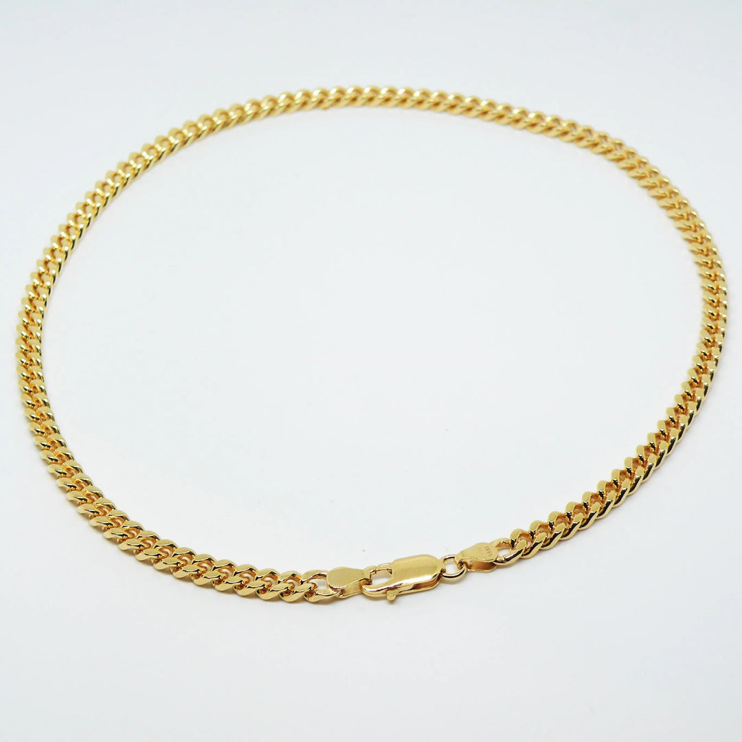 Halskæde, panser facet kæde, forgyldt sterlingsølv, 40 cm/5,4 mm Spain