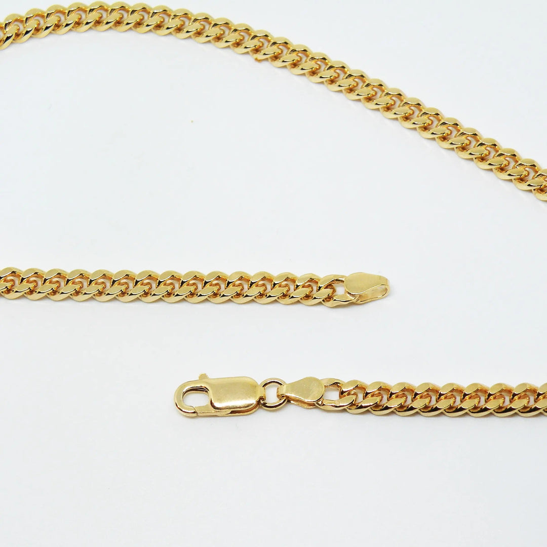 Halskæde, panser facet kæde, forgyldt sterlingsølv, 40 cm/5,4 mm Spain