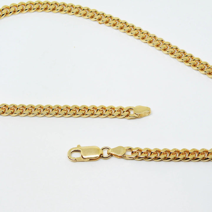 Halskæde, panser facet kæde, forgyldt sterlingsølv, 40 cm/5,4 mm Spain