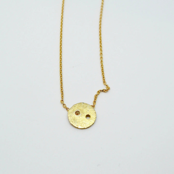 Lås, børstet guldknap, forgyldt sterlingsølv vfs01 Beadhouse of Copenhagen