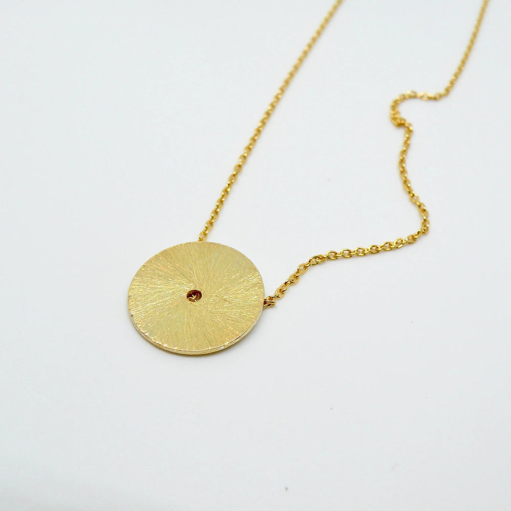 Lås, cirkel med børstet overflade, forgyldt sterlingsølv vfs16/17 Beadhouse of Copenhagen