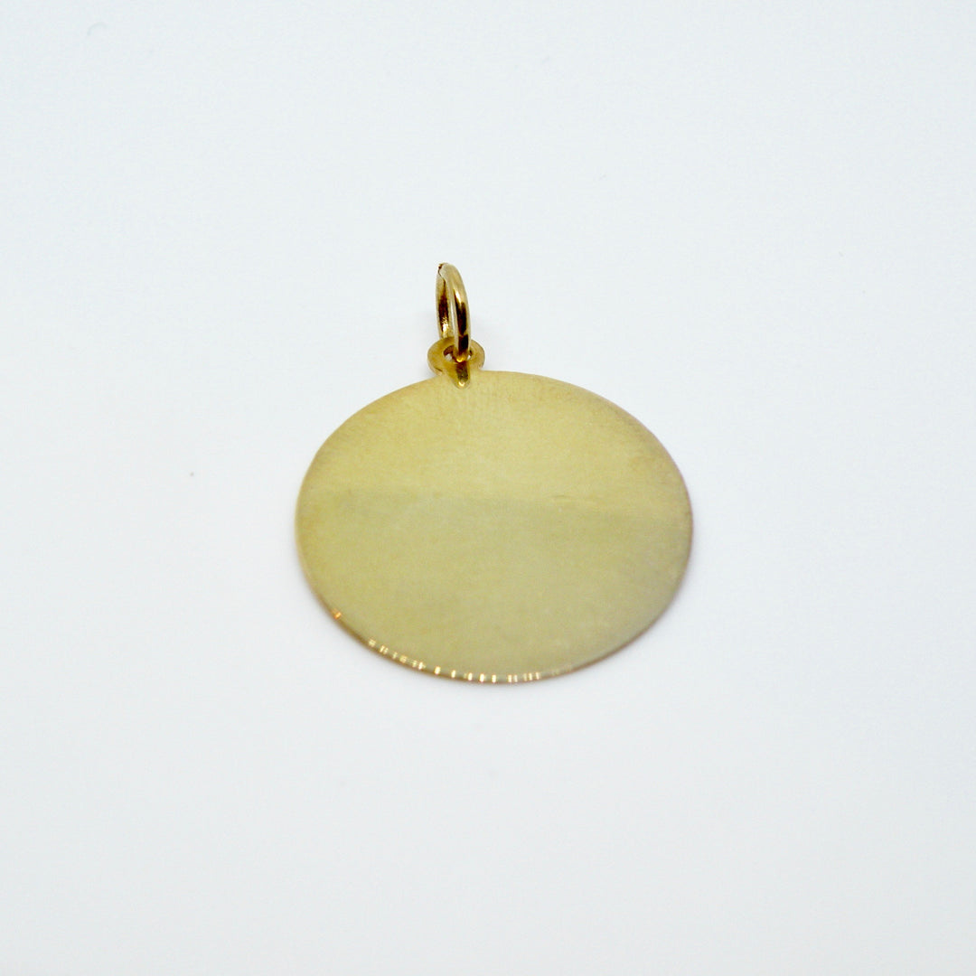 Find Vedhæng, rundt dog tag, forgyldt sterlingsølv, 27 mm hos Beadhouse of Copenhagen i dag, med en altid hurtig levering!