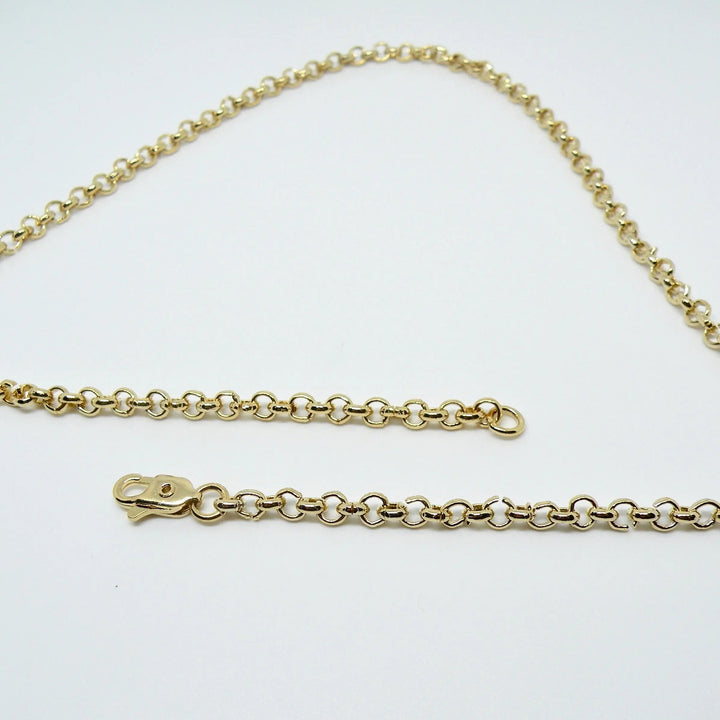 Halskæde, ærtekæde, forgyldt og forsølvet messing, 46 cm Beadhouse of Copenhagen