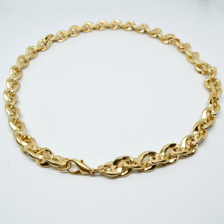 Halskæde, chunky twistet anker kæde, forgyldt messing, 45 cm/8,5 mm Beadhouse of Copenhagen