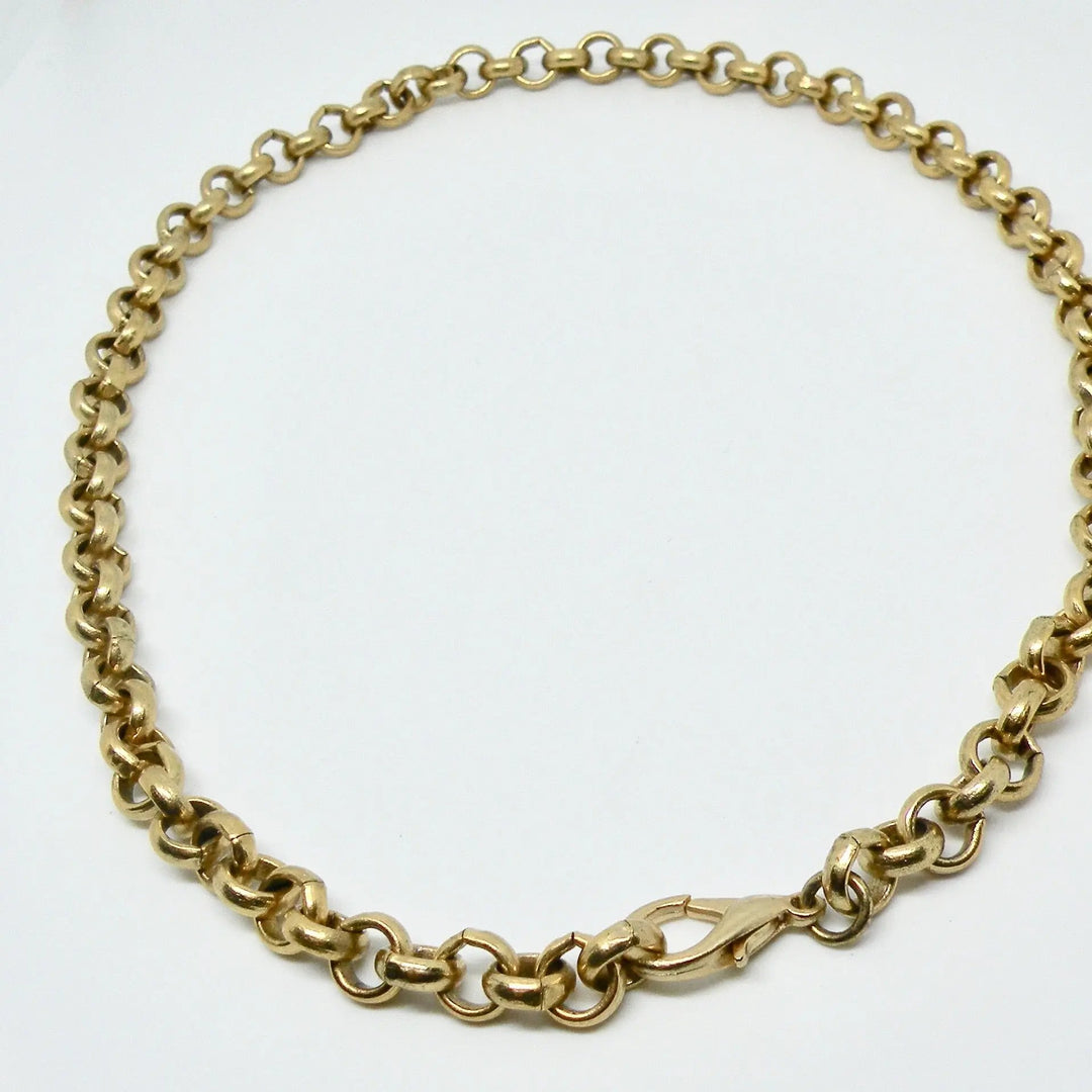 Halskæde, chunky ærtekæde, forgyldt messing, 46 cm/10 mm Beadhouse of Copenhagen