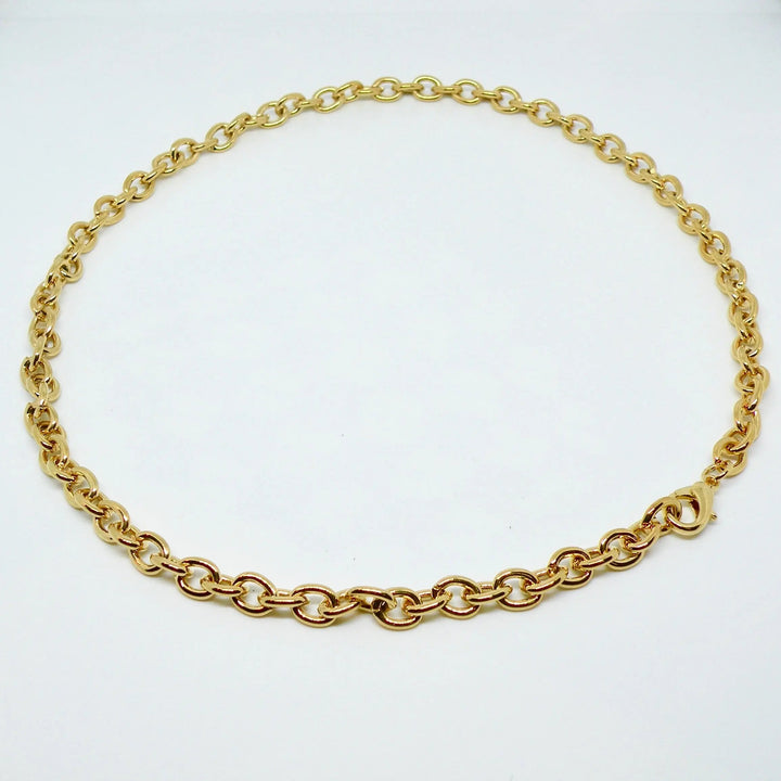 Halskæde, chunky rund anker kæde, forgyldt og forsølvet messing, 47cm Beadhouse of Copenhagen