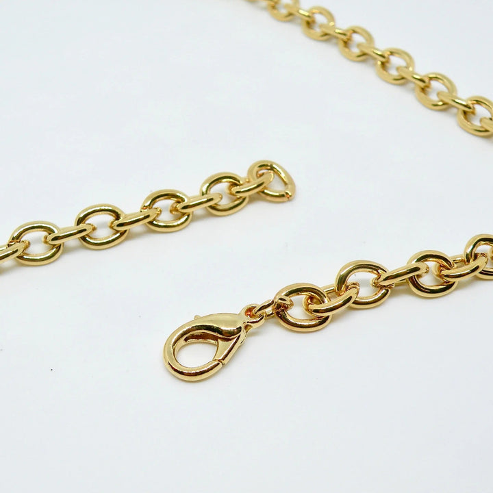 Halskæde, chunky rund anker kæde, forgyldt og forsølvet messing, 47cm Beadhouse of Copenhagen