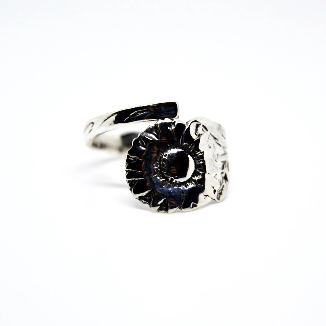 Fingerring solsikke forgyldt sølv og sterlingsølv Beadhouse of Copenhagen