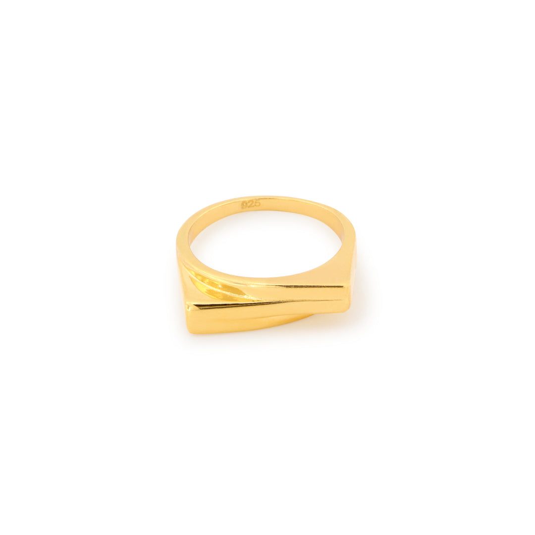 Find Fingerring, smal skæv signet ring, forgyldt sterlingsølv hos Beadhouse of Copenhagen i dag, med en altid hurtig levering!