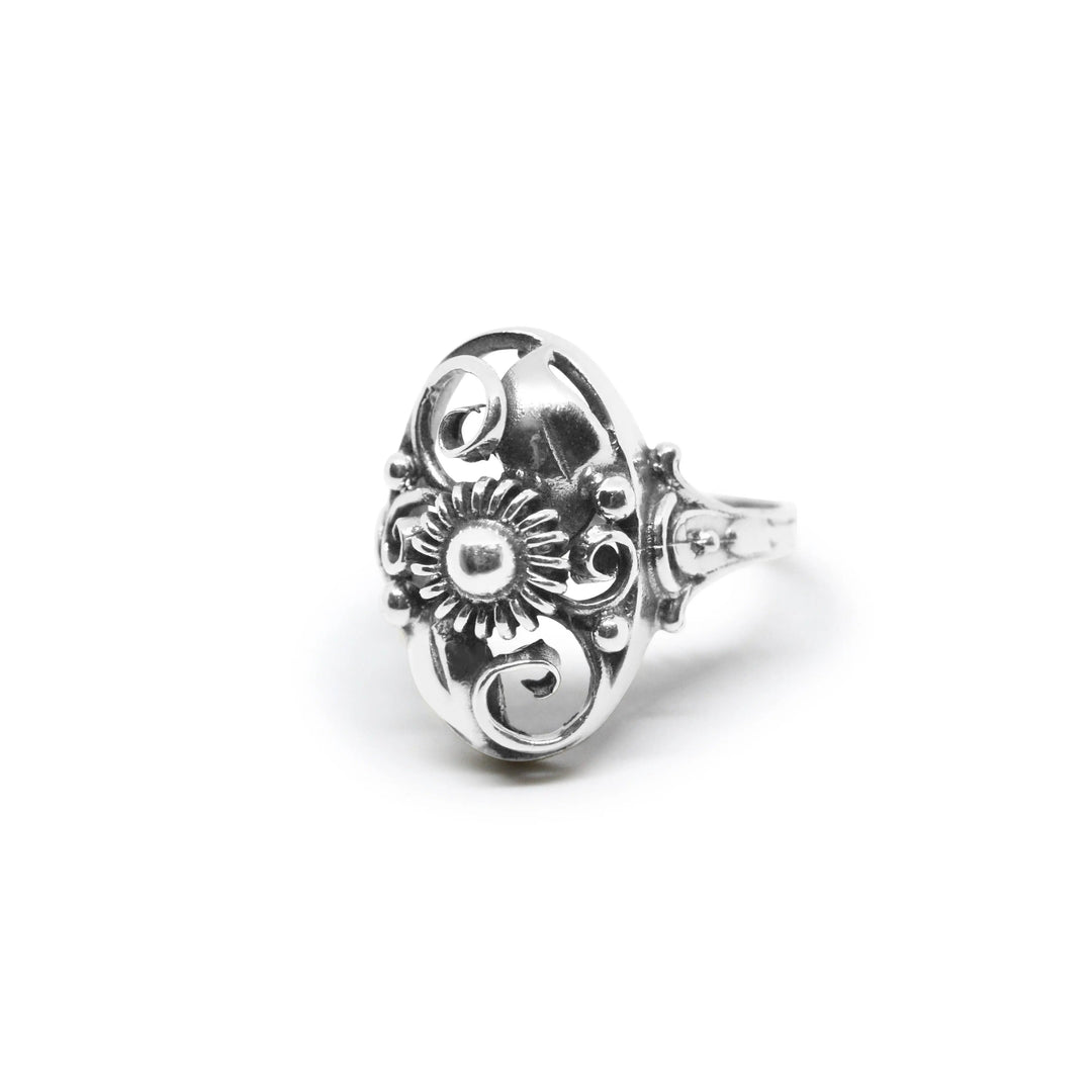 Fingerring, skønvirke spiralblomst, sterlingsølv Beadhouse of Copenhagen