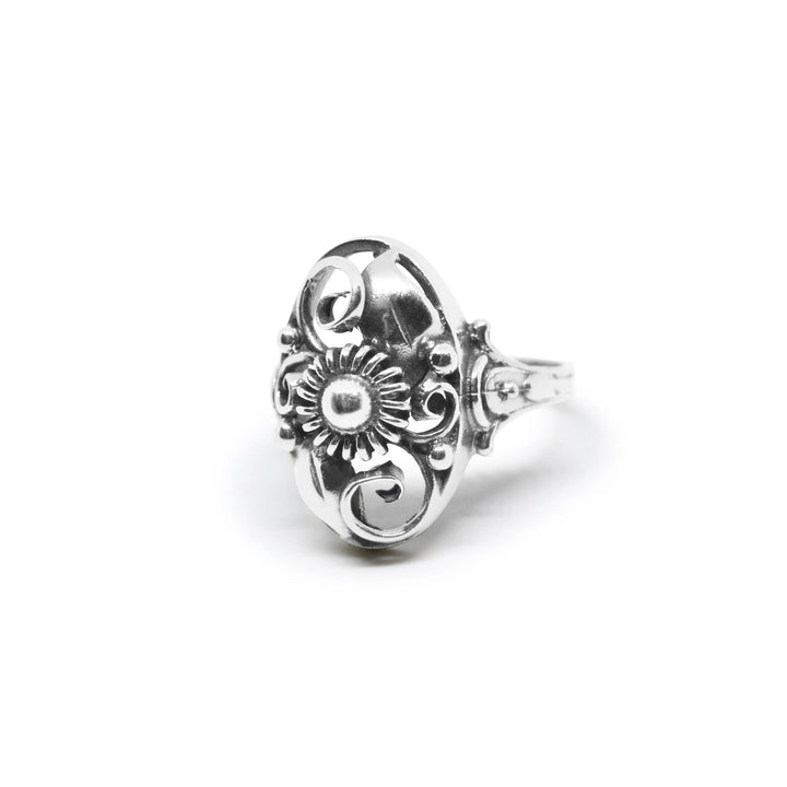 Fingerring, skønvirke spiralblomst, sterlingsølv Beadhouse of Copenhagen