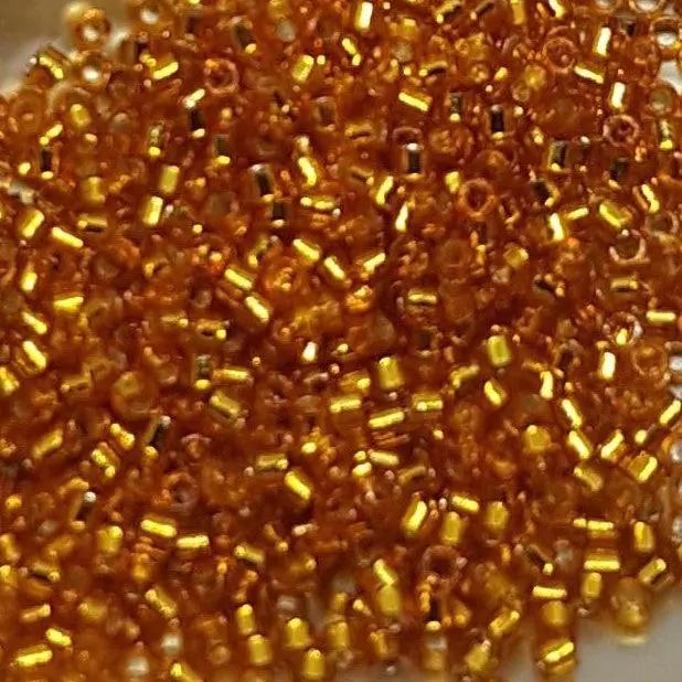 Guld glasperler, miyuki delica beads, duracoat silverlined dyed yellow Krea