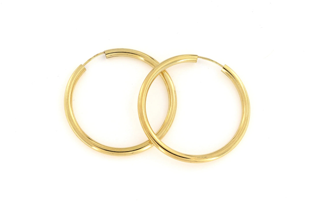 Øreringe, hoops, 40 mm, sterlingsølv og forgyldt sterlingsølv BLT