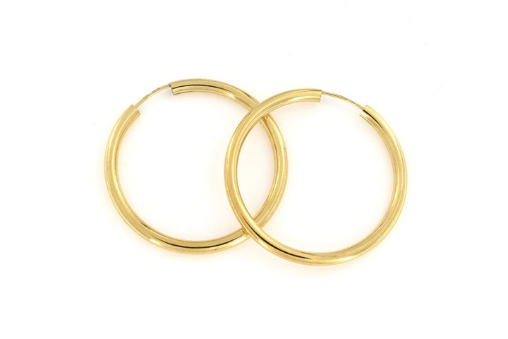 Øreringe, hoops, 40 mm, sterlingsølv og forgyldt sterlingsølv BLT