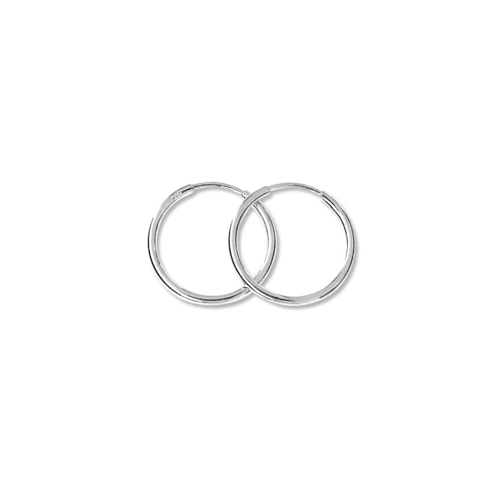 Øreringe, hoops, 14 mm, sterlingsølv og forgyldt sterlingsølv BLT