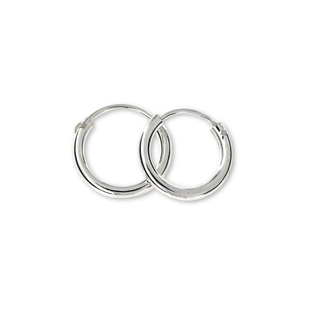 Øreringe, hoops, 14 mm, sterlingsølv og forgyldt sterlingsølv BLT