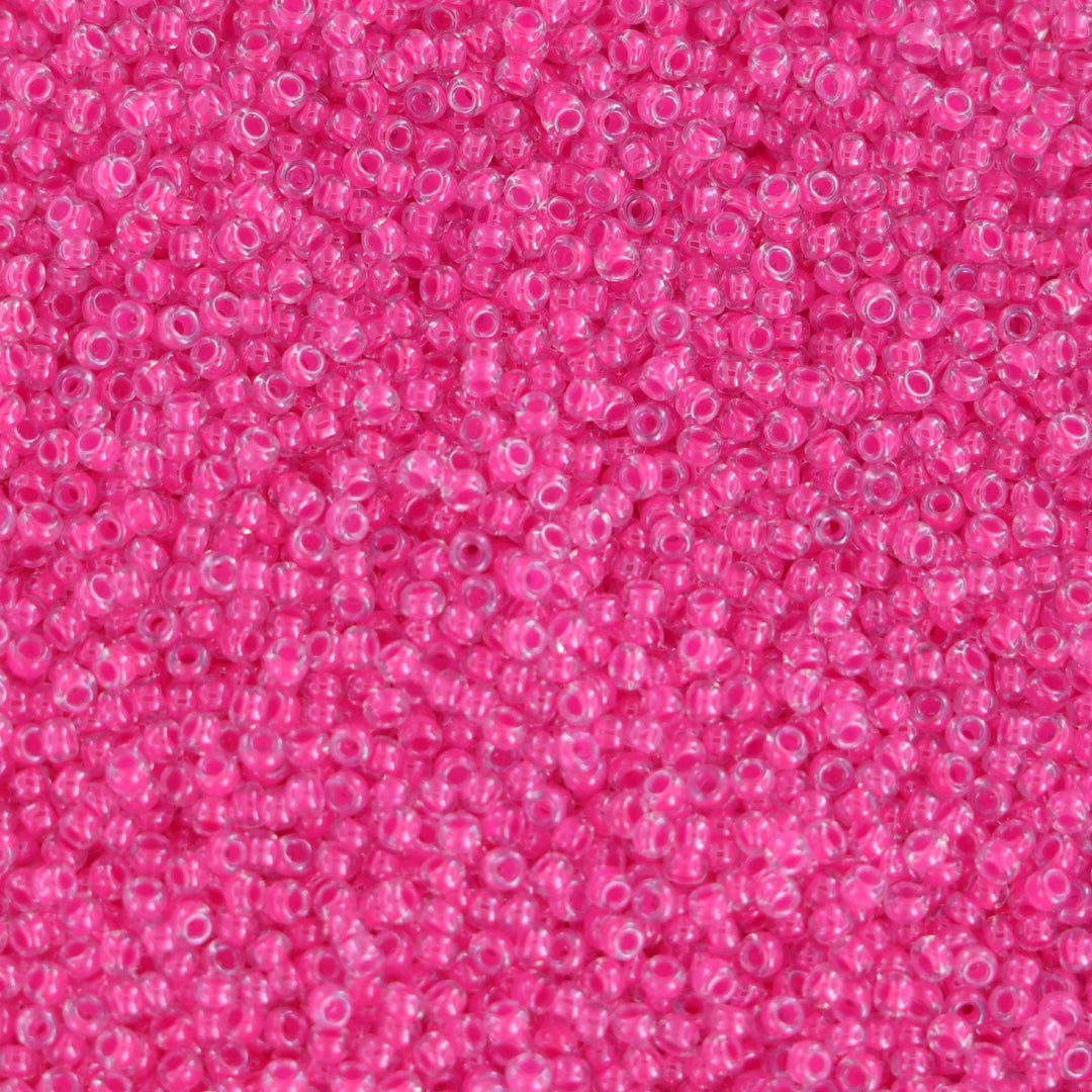 Pink glasperler, miyuki rocailles beads, luminous pink Krea