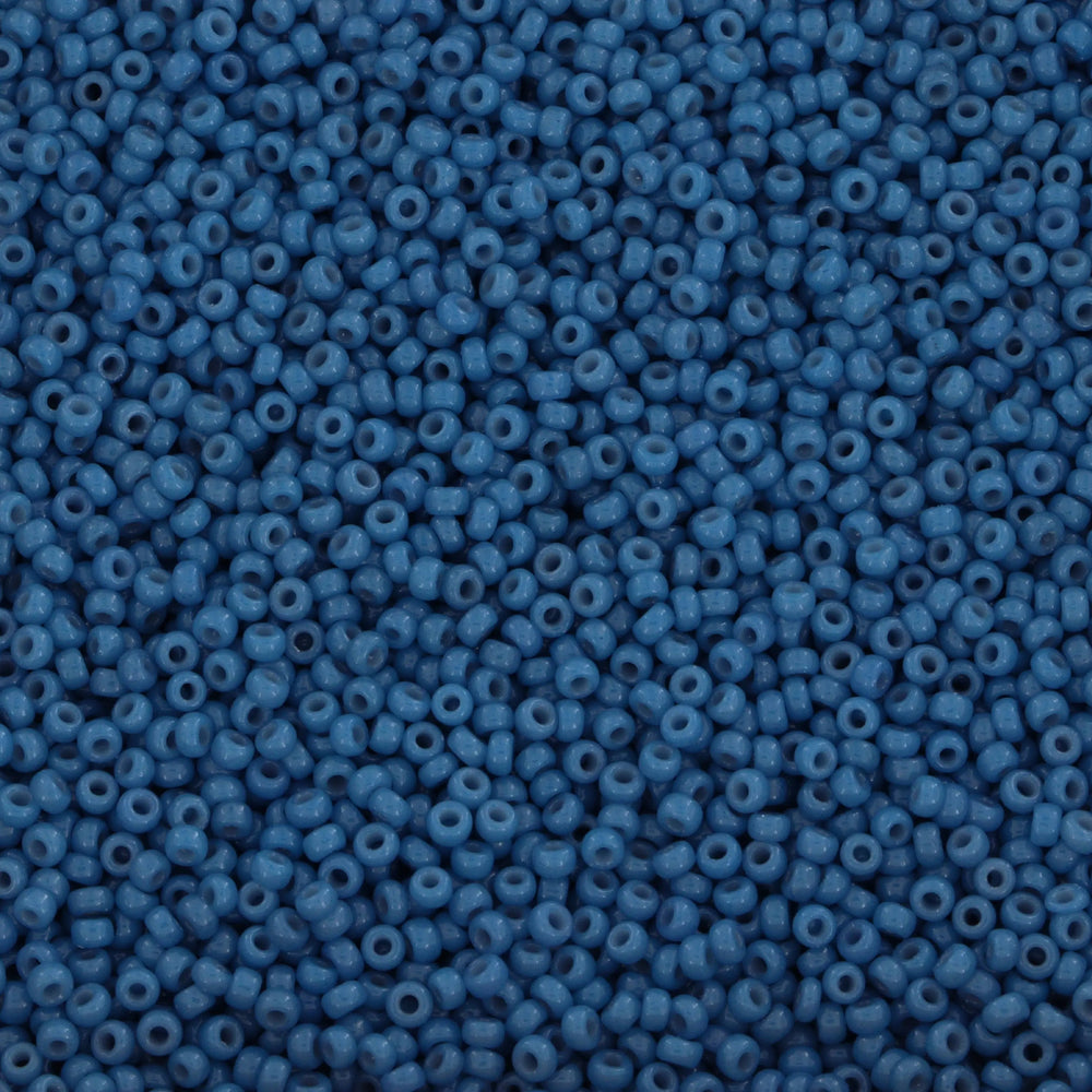 Blå glasperler, miyuki rocailles seed beads, duracoat opaque juniper berry Krea