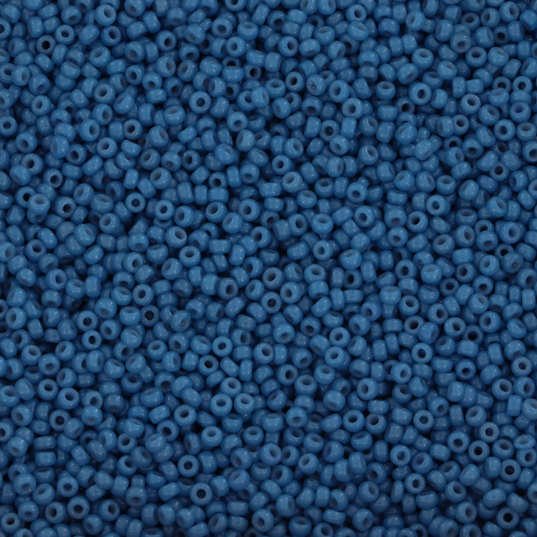 Blå glasperler, miyuki rocailles seed beads, duracoat opaque juniper berry Krea