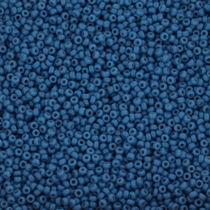 Blå glasperler, miyuki rocailles seed beads, duracoat opaque juniper berry Krea