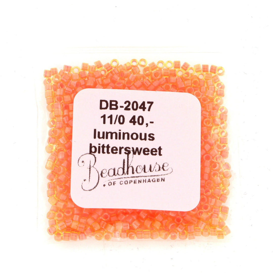 Orange glasperler, miyuki delica beads, luminous bittersweet Krea