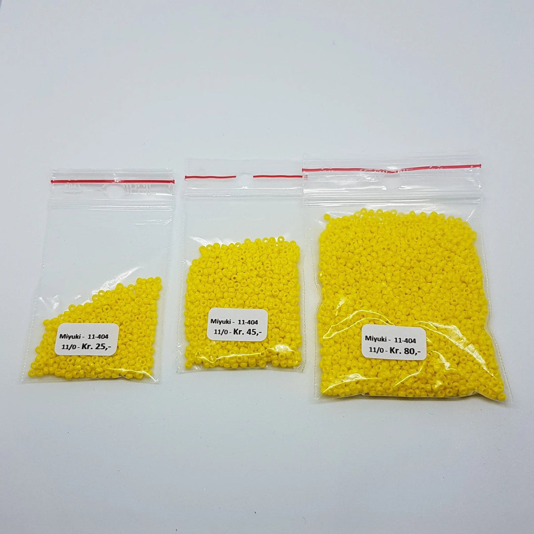 Gule glasperler, miyuki rocailles seed beads, opaque yellow Krea