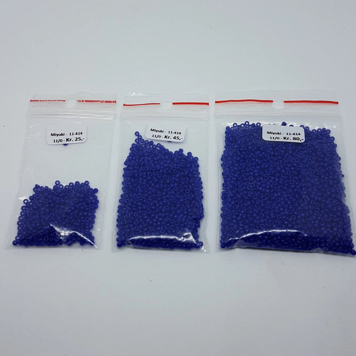 Blå glasperler, miyuki rocailles seed beads, opaque cobalt Krea