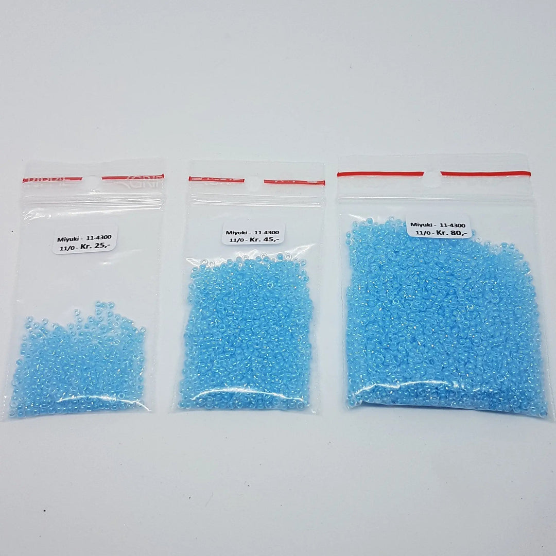 Blå glasperler, miyuki rocailles seed beads, luminous turquoise Krea